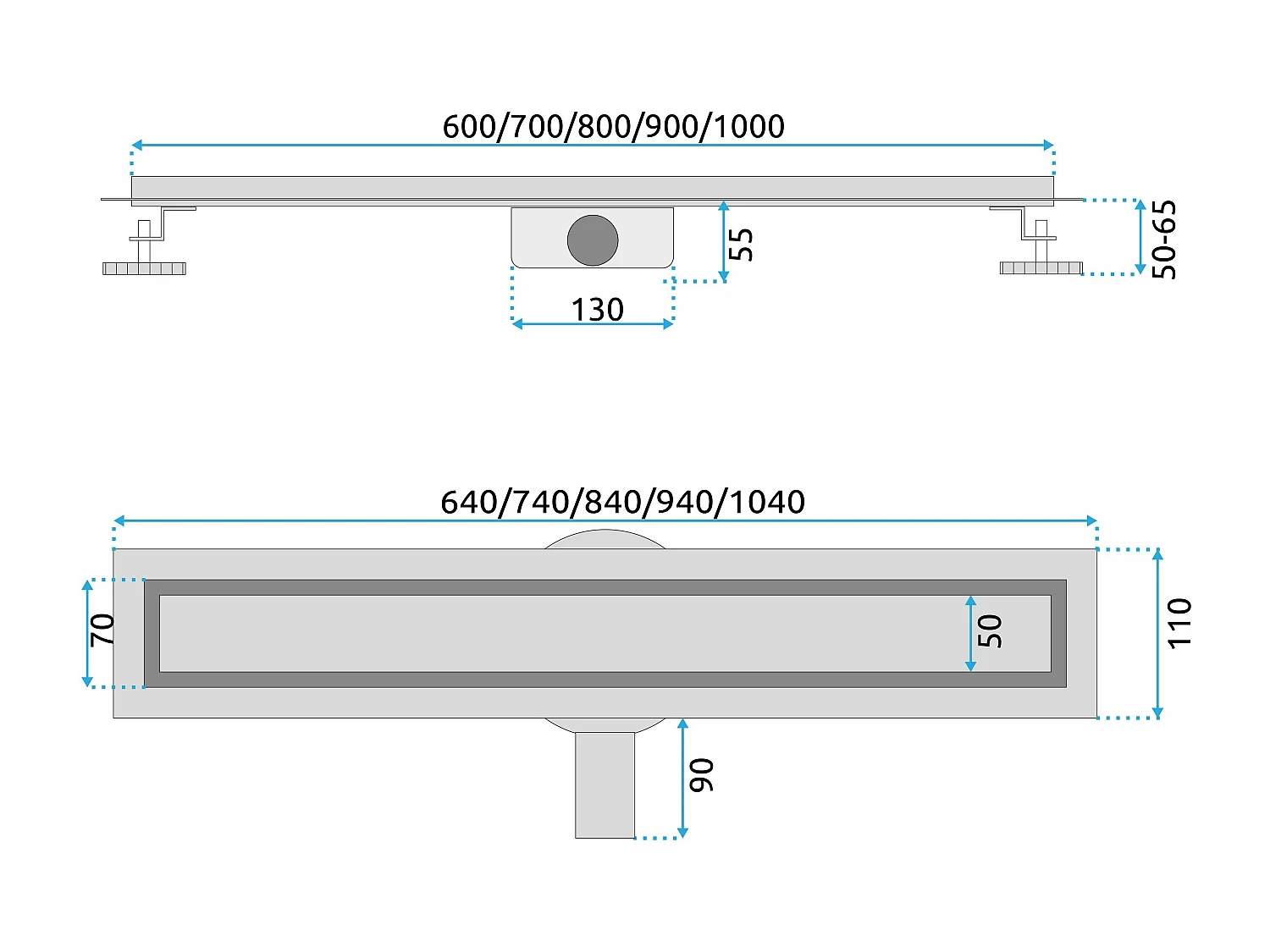 Duschrinne Rea Neox Pro 1000 Gold