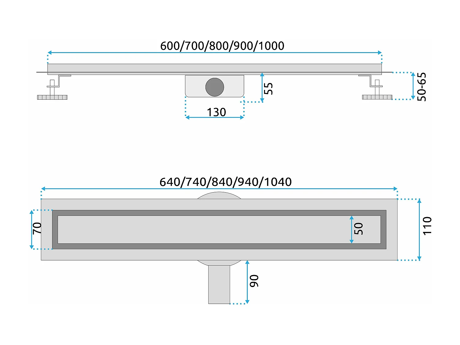 Drain Linéaire Rea Neox Pro 600 Gold