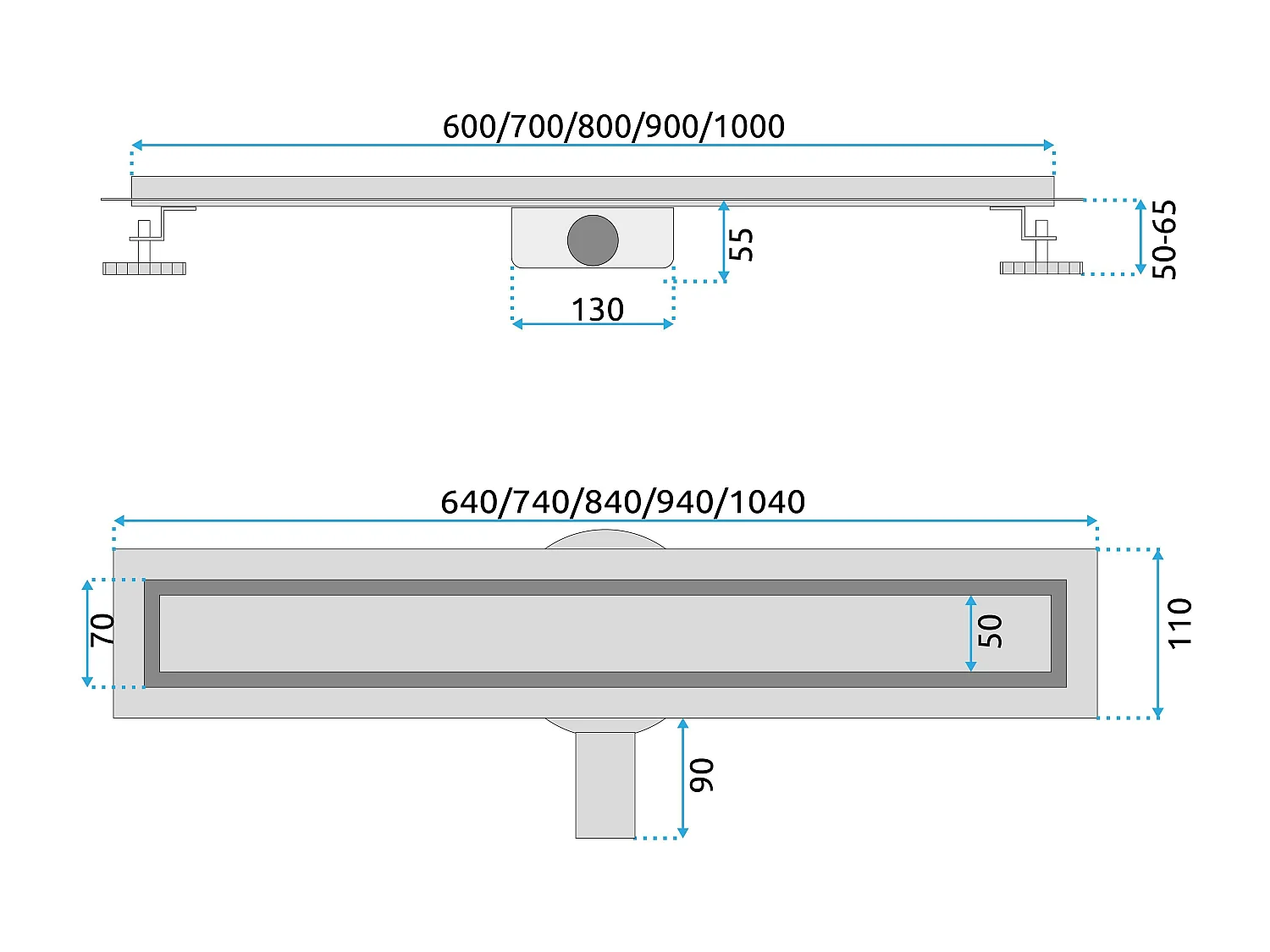 Drain Linéaire Rea Neox Pro 900 Gold