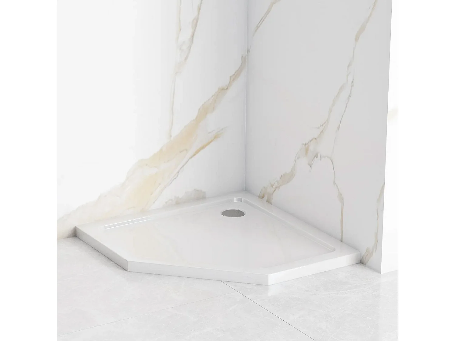 Douchebak Rea Diamond 90X90X5Cm White