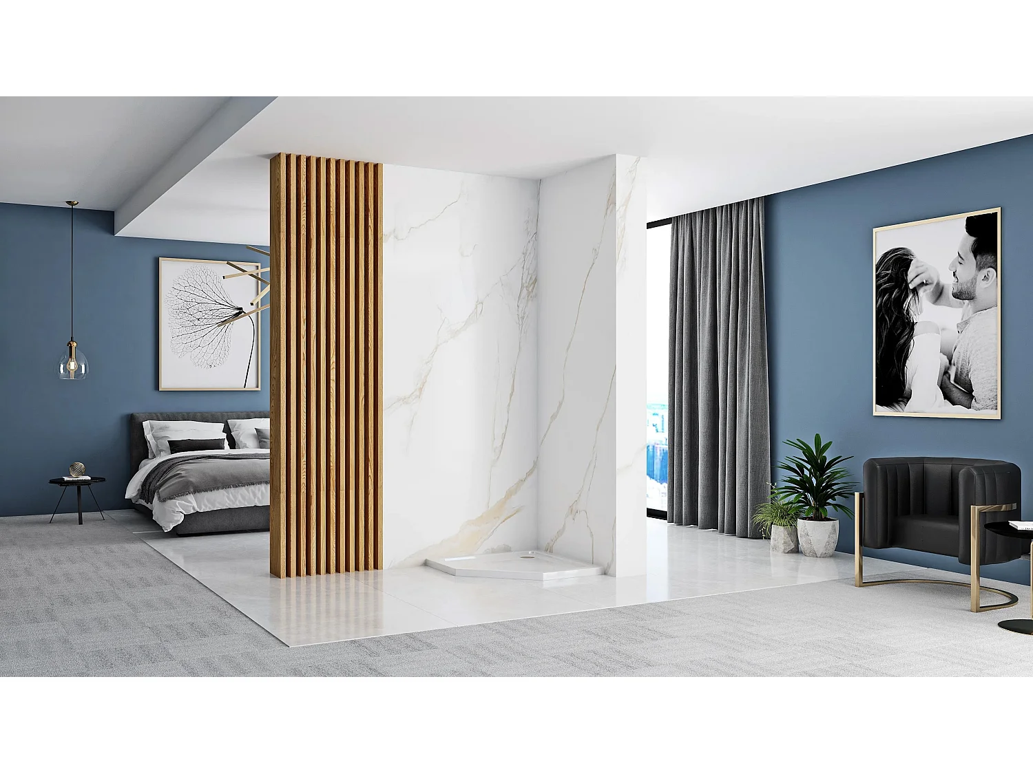 Douchebak Rea Diamond 90X90X5Cm White