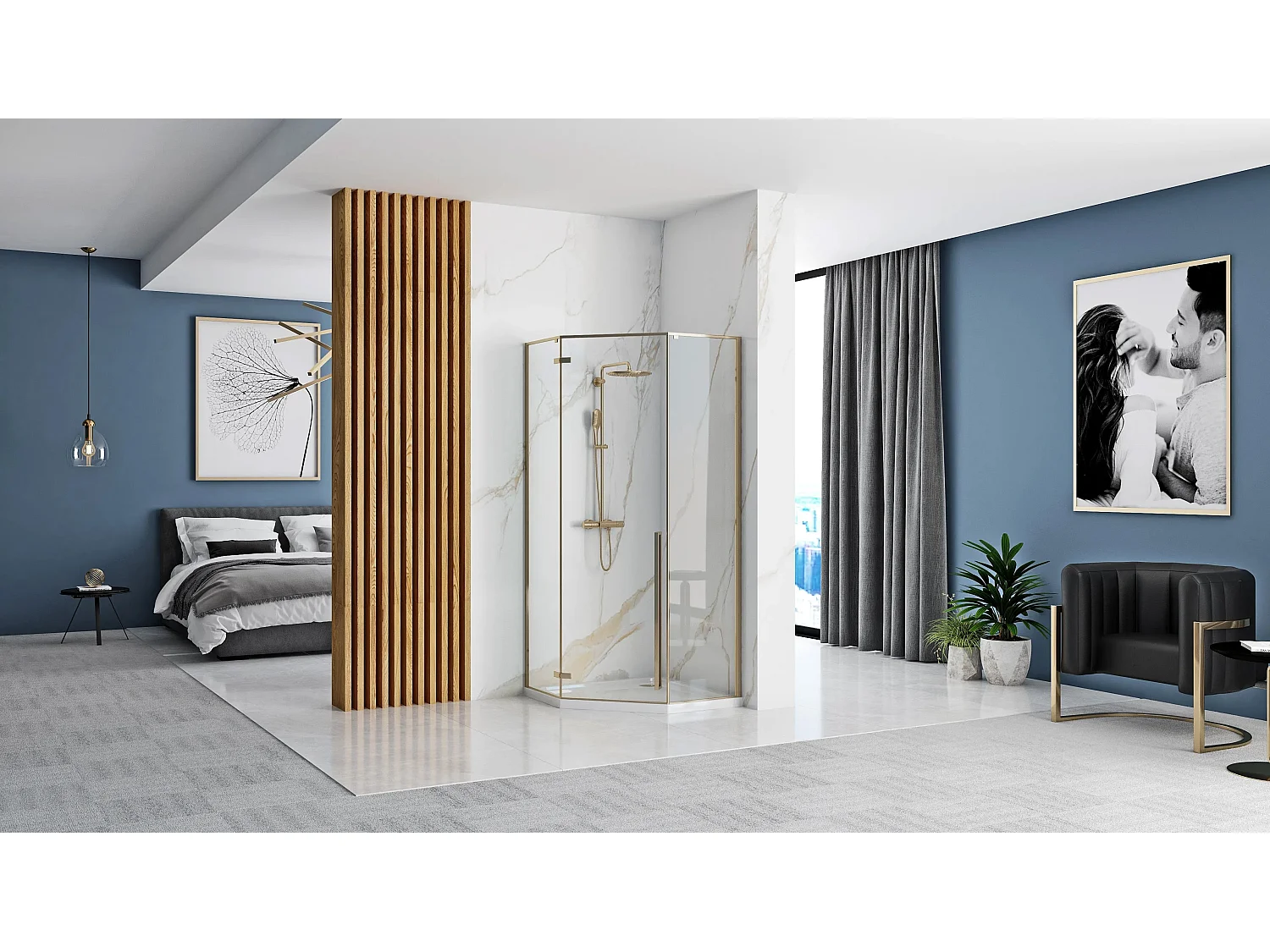 Douchebak Rea Diamond 90X90X5Cm White