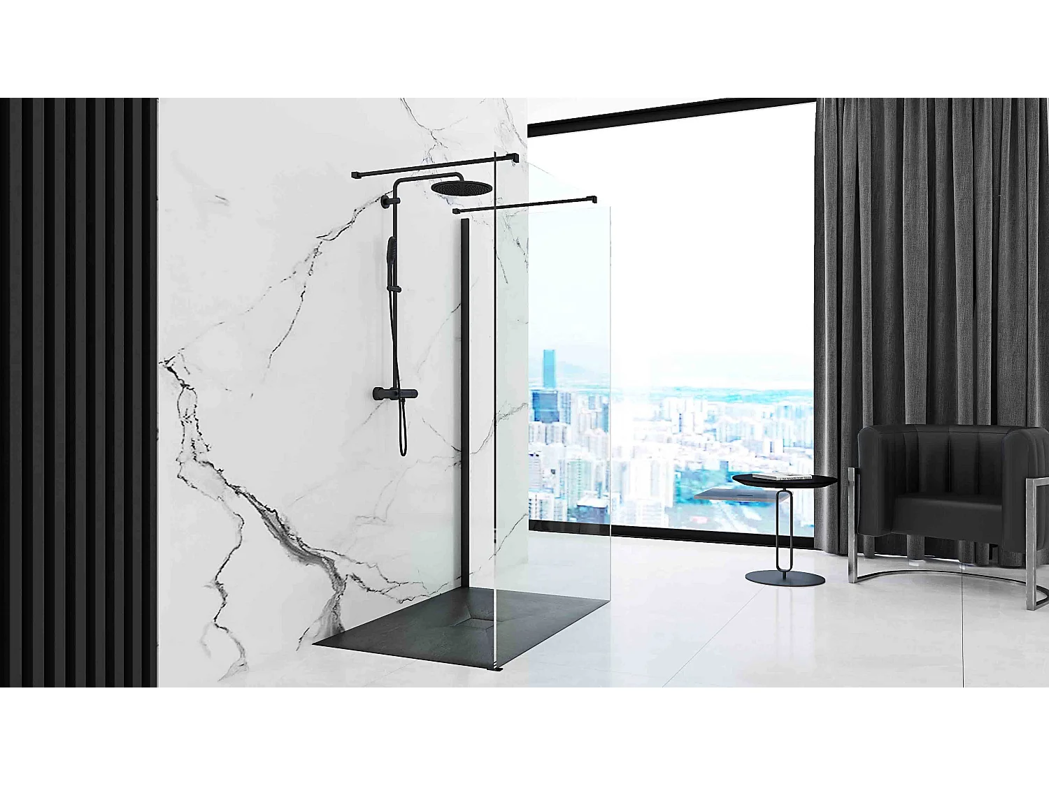 Duschtasse Rea Stone 90X120 Black