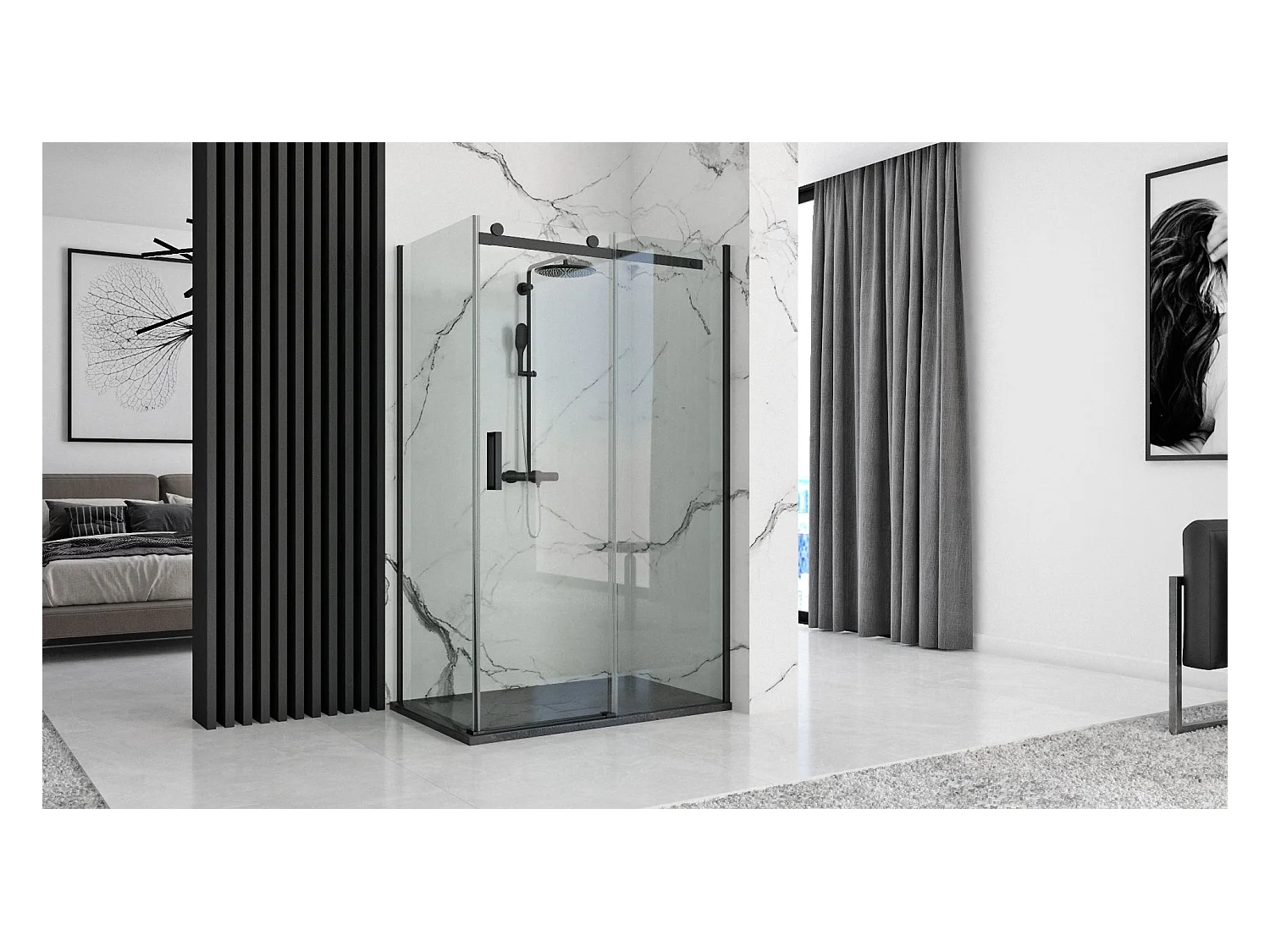 Douchebak Rea Stone 90X120 Black