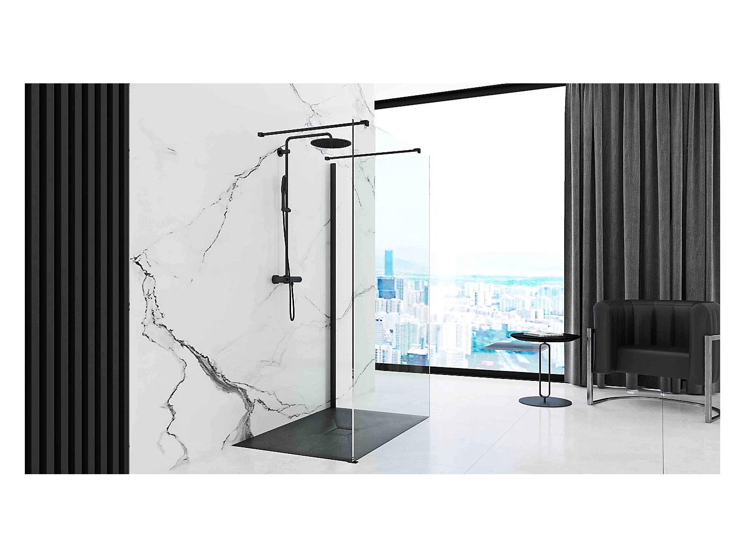 Douchebak Rea Stone 90X120 Black