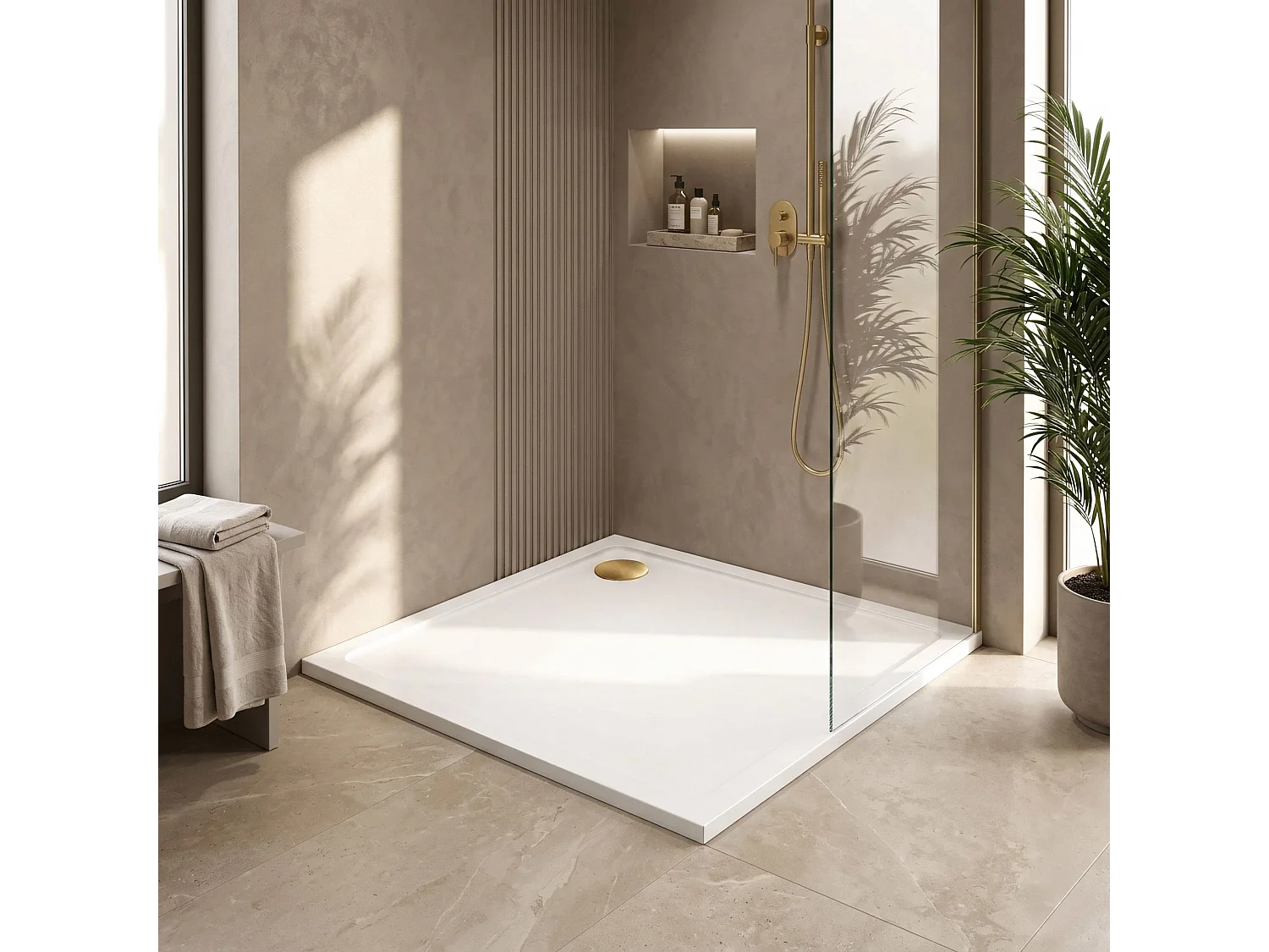 Receveur De Douche Rea Savoy 80X80X6Cm White