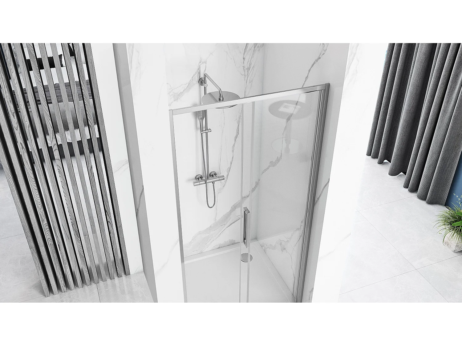 Porte De Douche Coulissante Rea Rapid Slide 110 Chrome