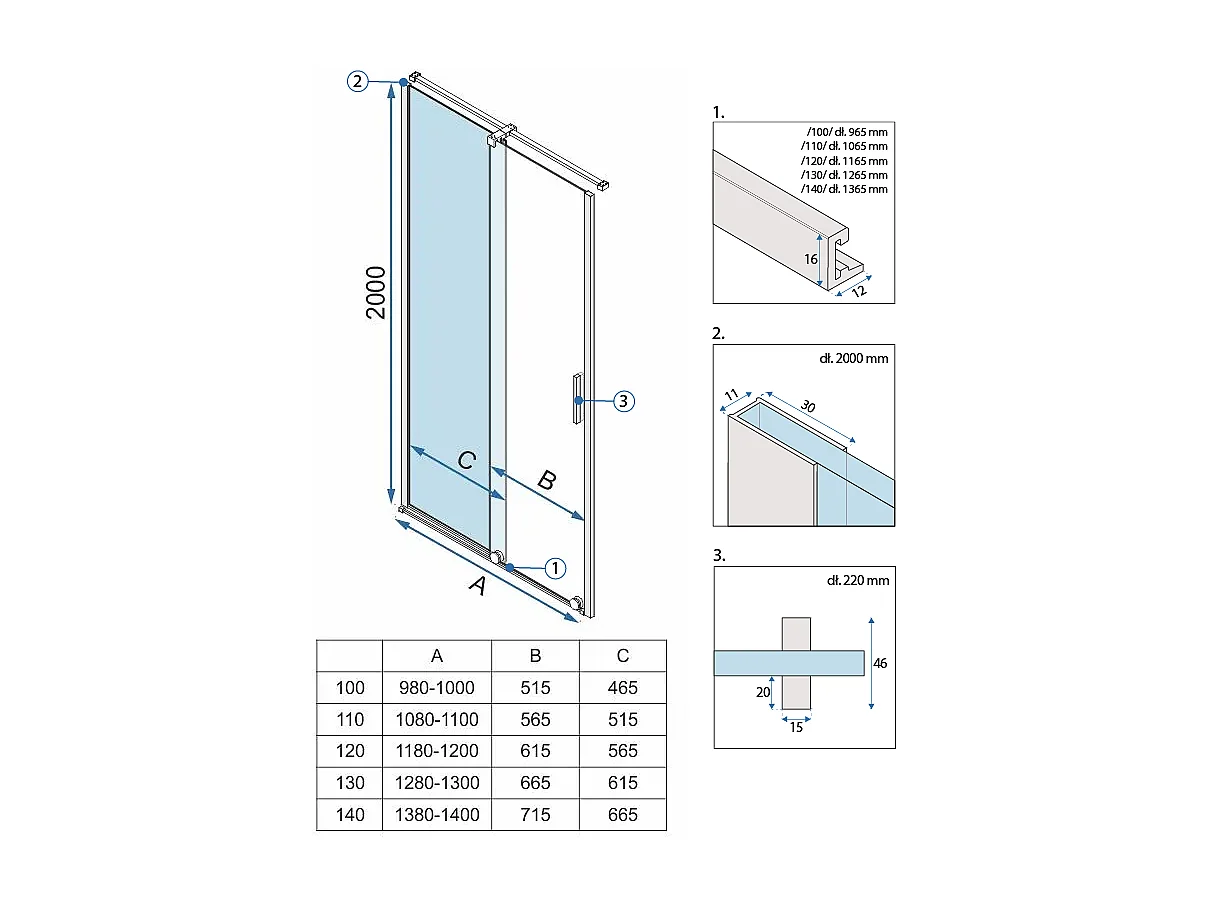 Portas De Chuveiro Rea Montana 110 Brush Gold + Perfil