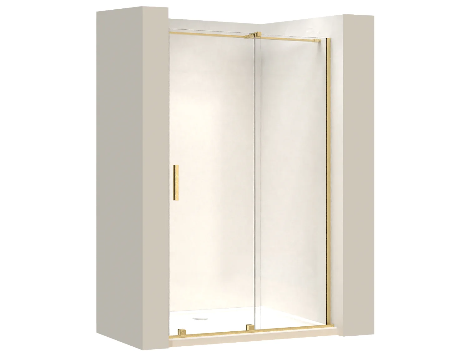 Portas De Chuveiro Rea Montana 100 Brush Gold + Perfil