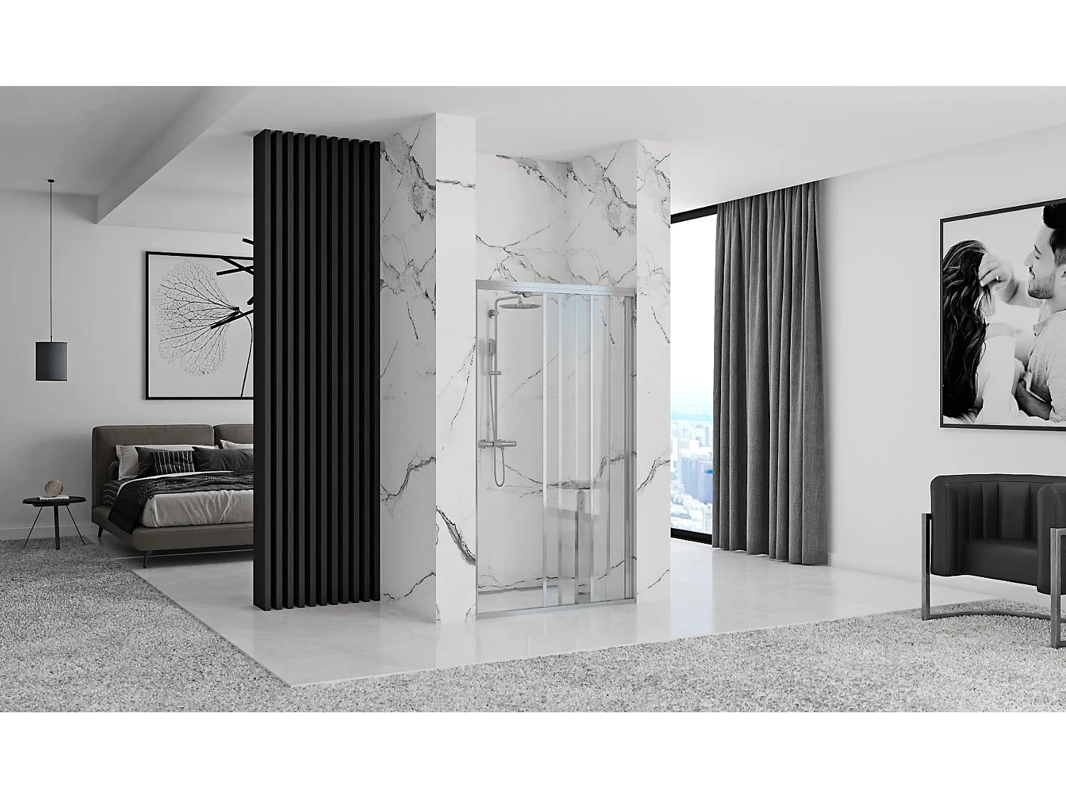 Porte De Douche Rea Alex 100 Chrome