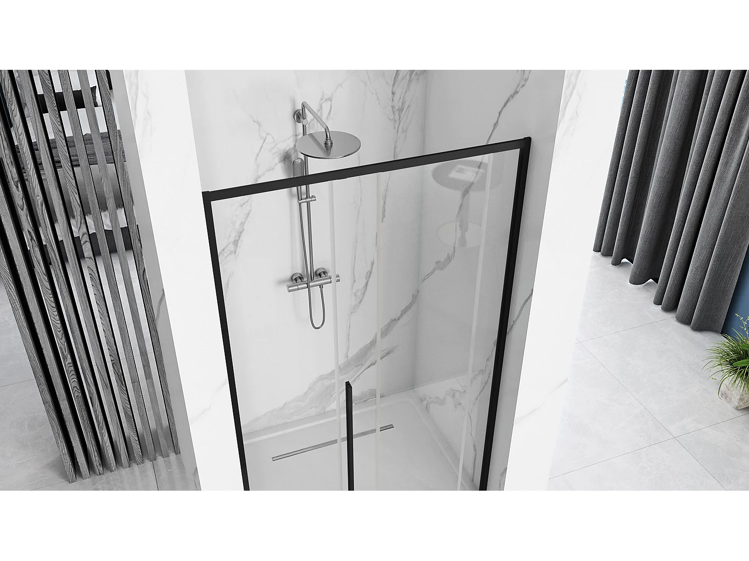 Puerta De La Ducha Rea Solar 90 Black