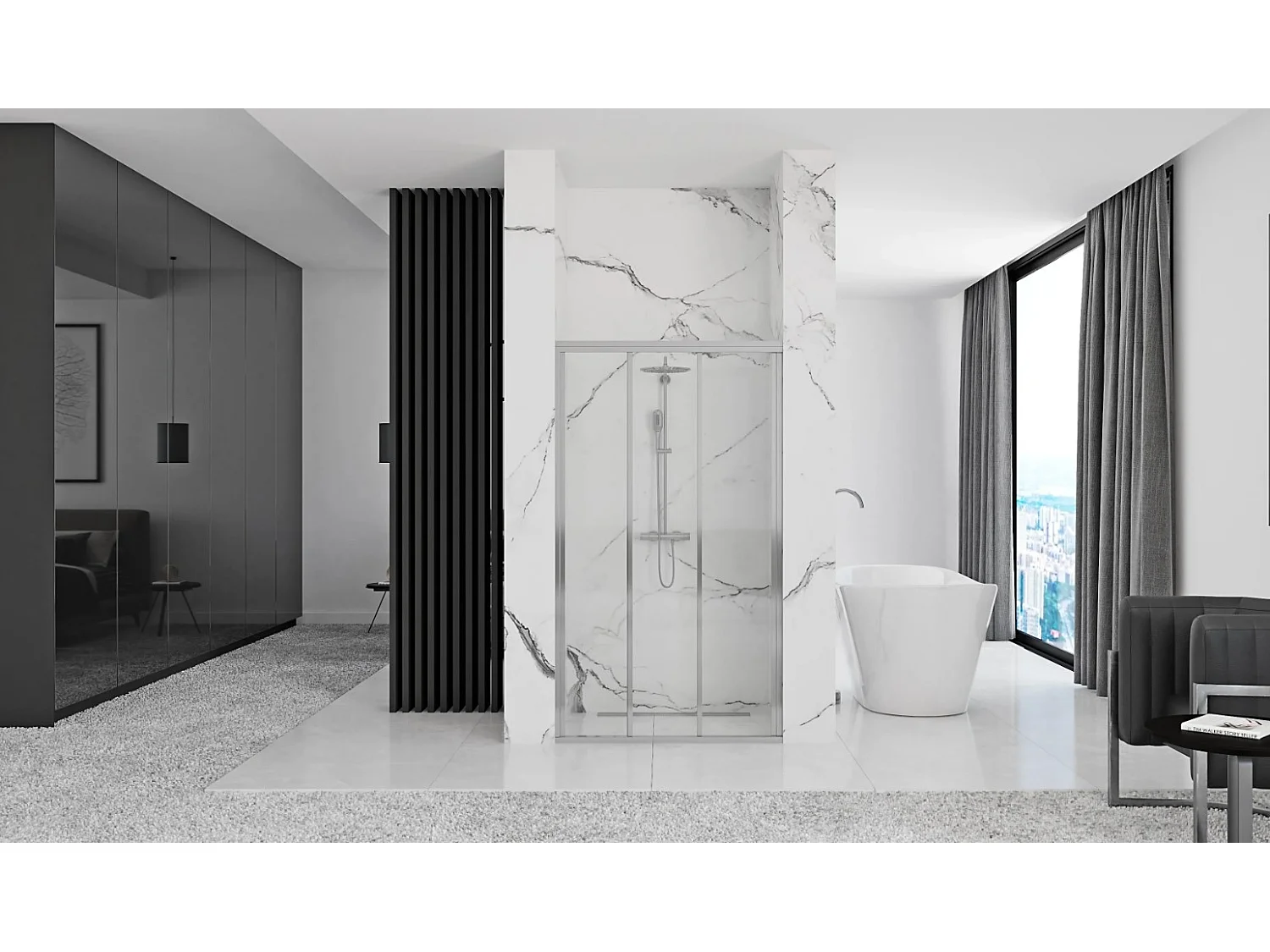 Porte De Douche Rea Alex 90 Chrome