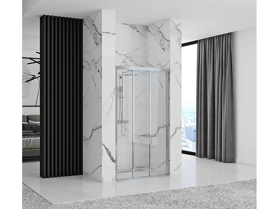 Porte De Douche Rea Alex 90 Chrome