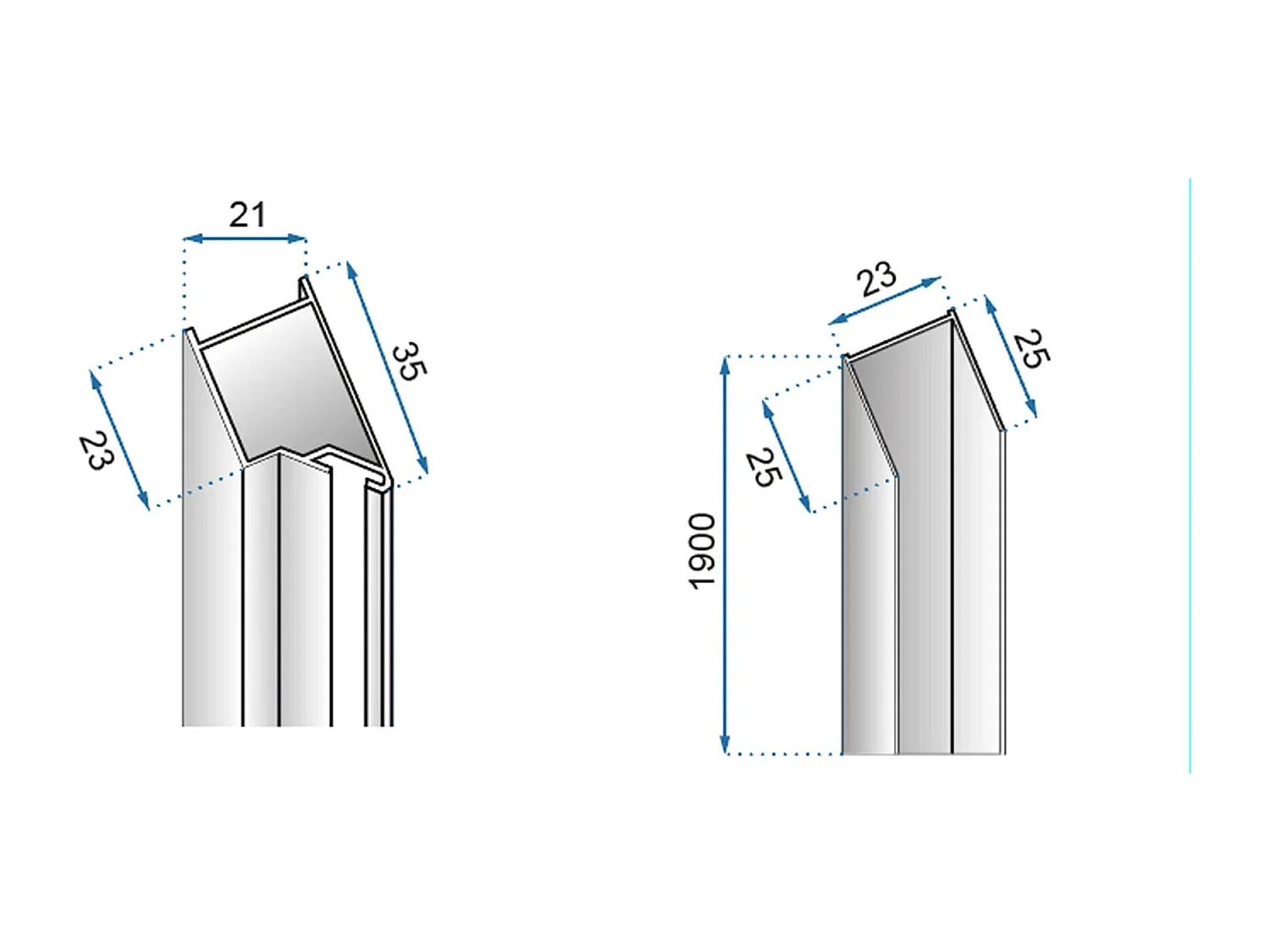 Porte De Douche Rea Molier 80 Chrome + Profilé