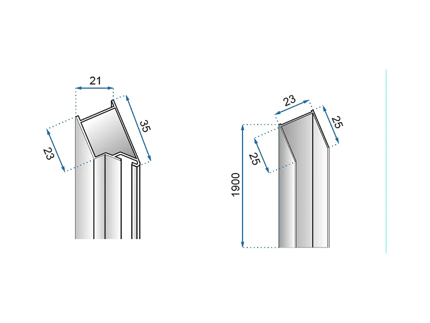 Porte De Douche Rea Molier 80 Chrome + Profilé