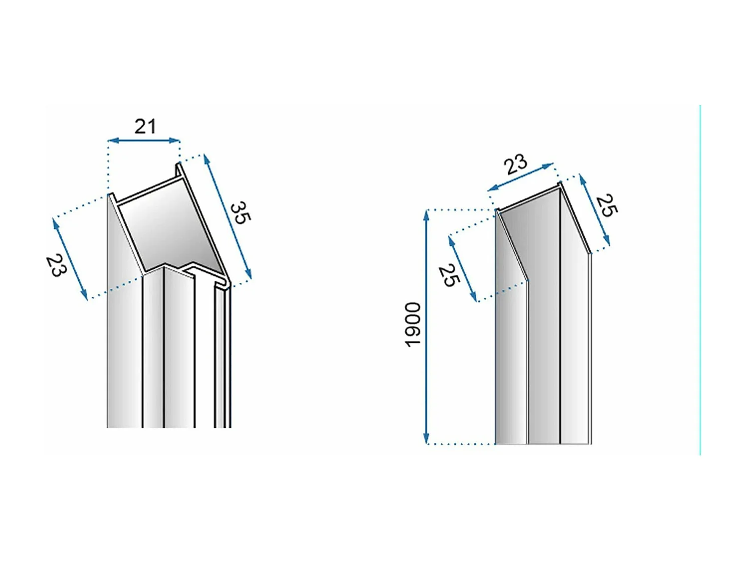 Porte De Douche Rea Molier 100 Chrome + Profilé