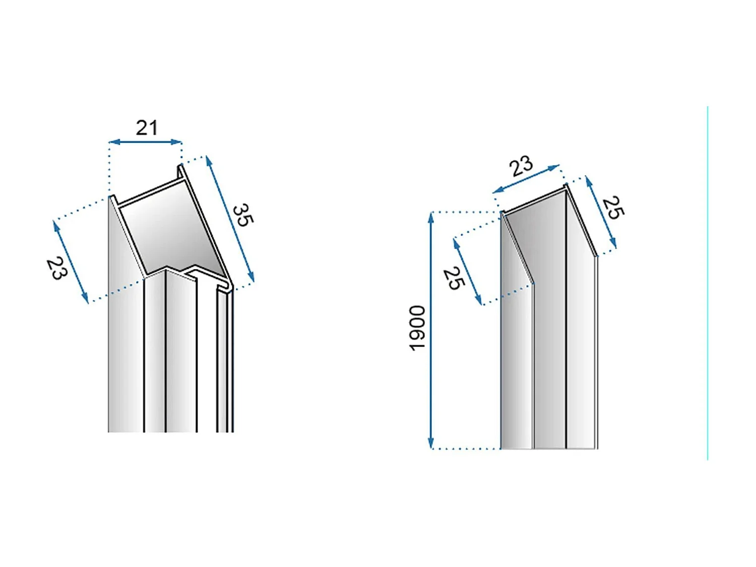 Porte De Douche Rea Molier 100 Chrome + Profilé
