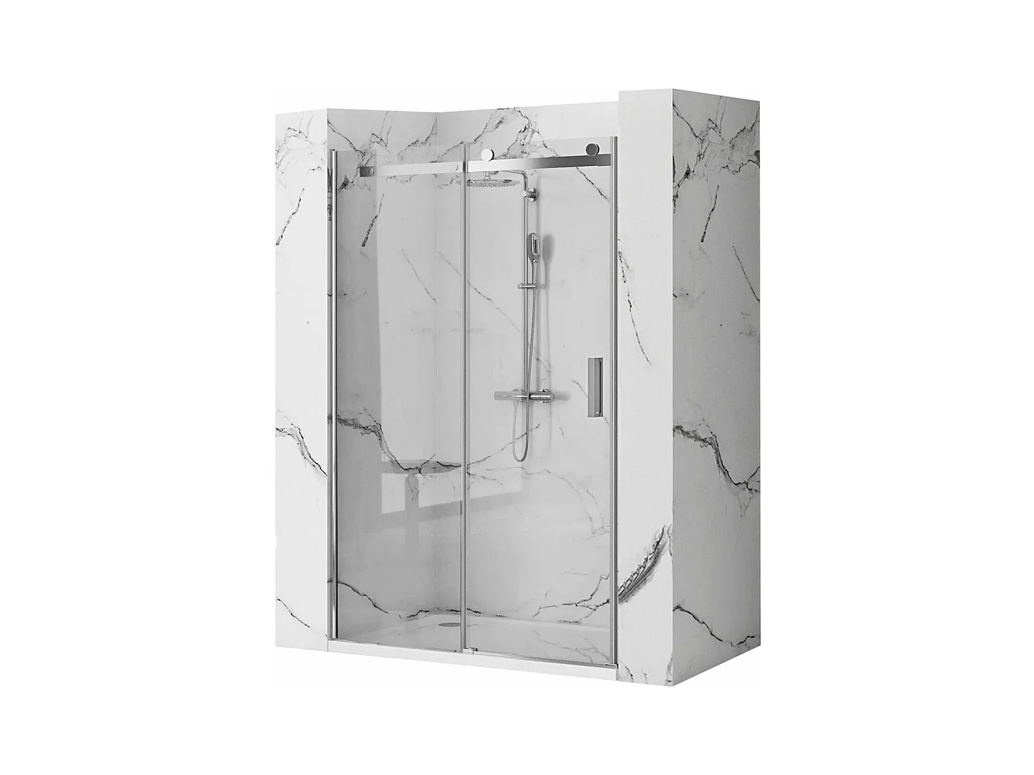 Porte De Douche Rea Nixon-2 120 Left Chrome