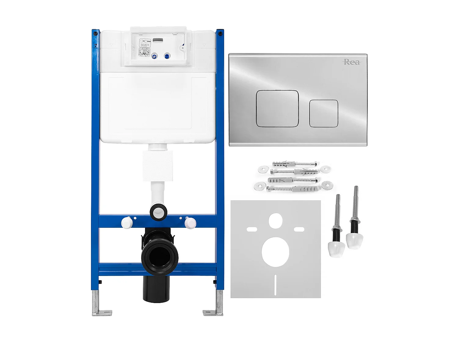Bâti Support Wc Avec Plaque De Commande Type F Rea Chrome