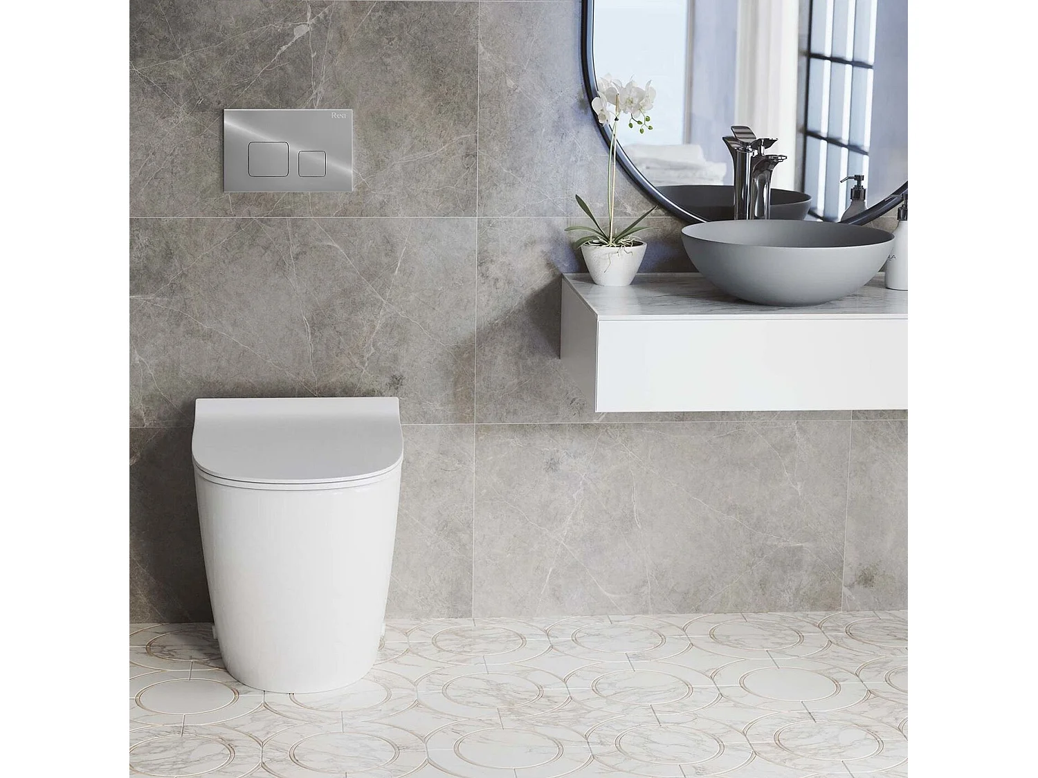 Bâti Support Wc Avec Plaque De Commande Type F Rea Chrome