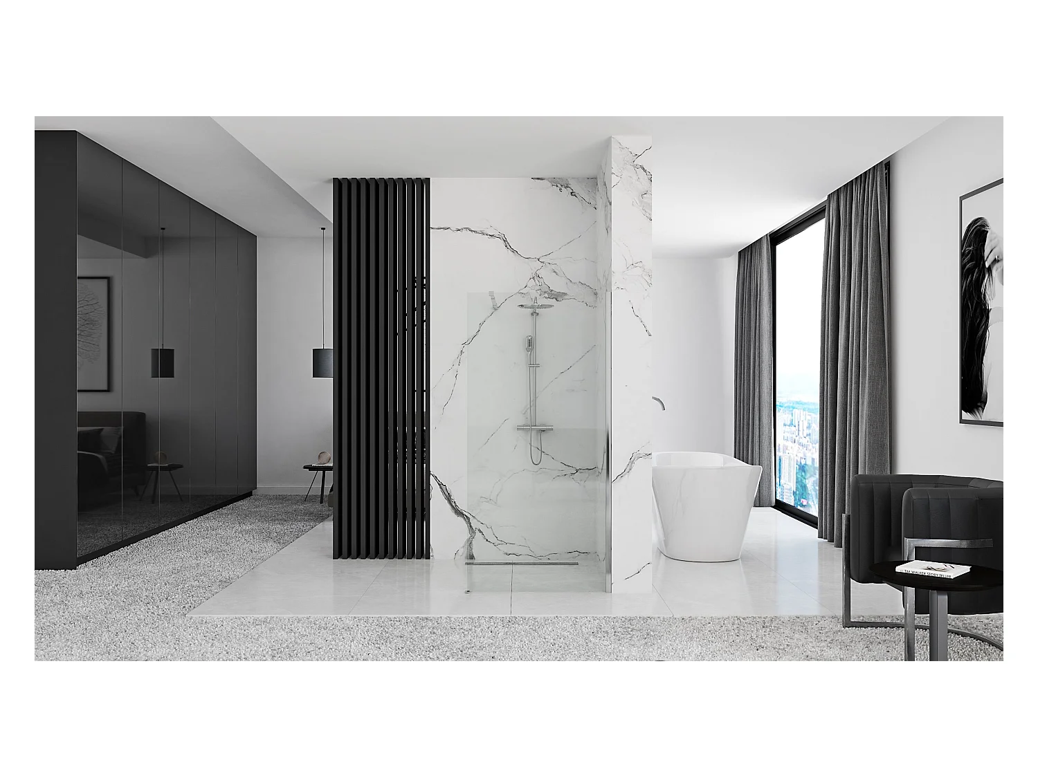 Paroi De Douche Rea Aero N 120 Chrome