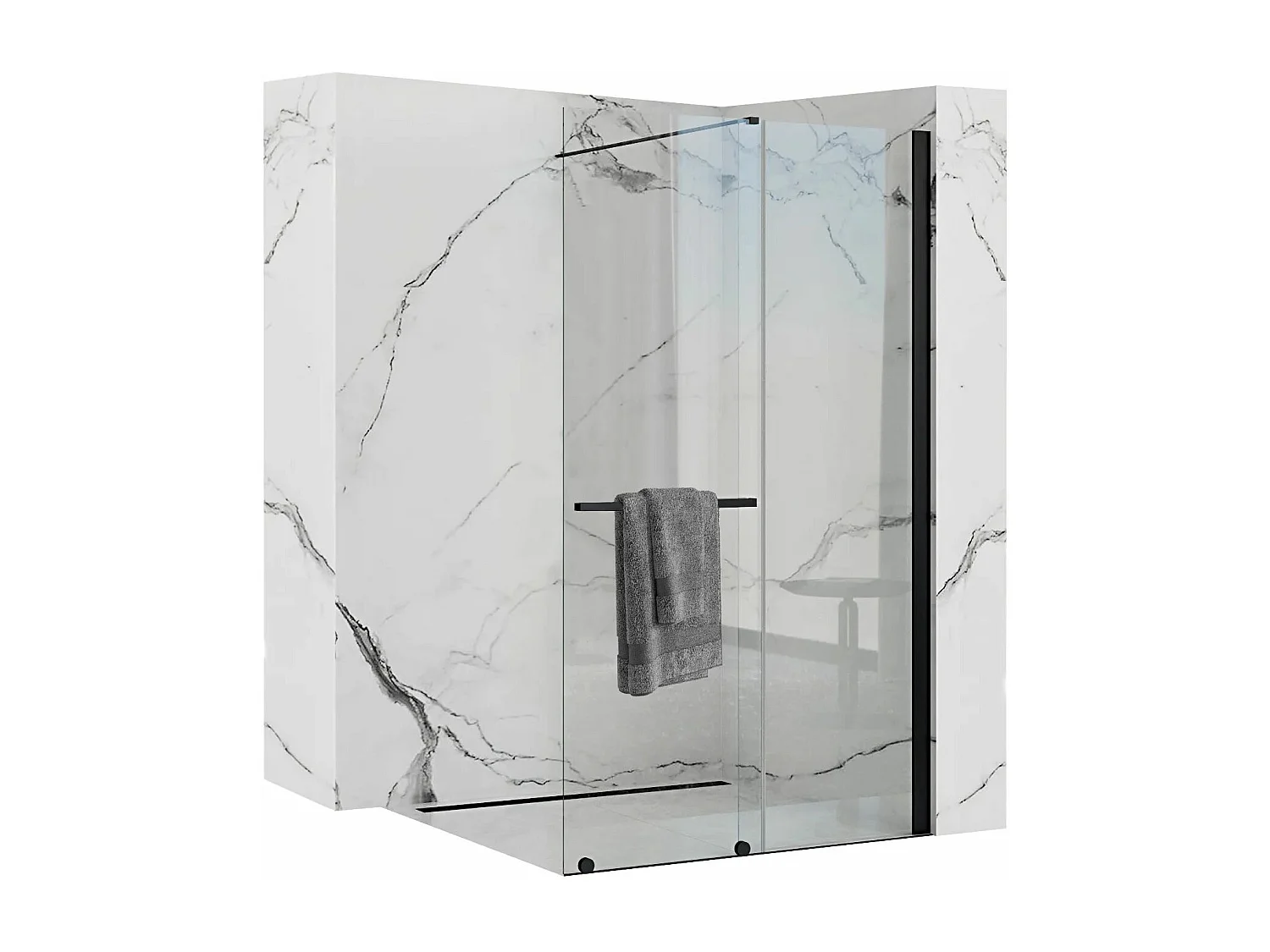 Paroi De Douche Rea Cortis 100 Black