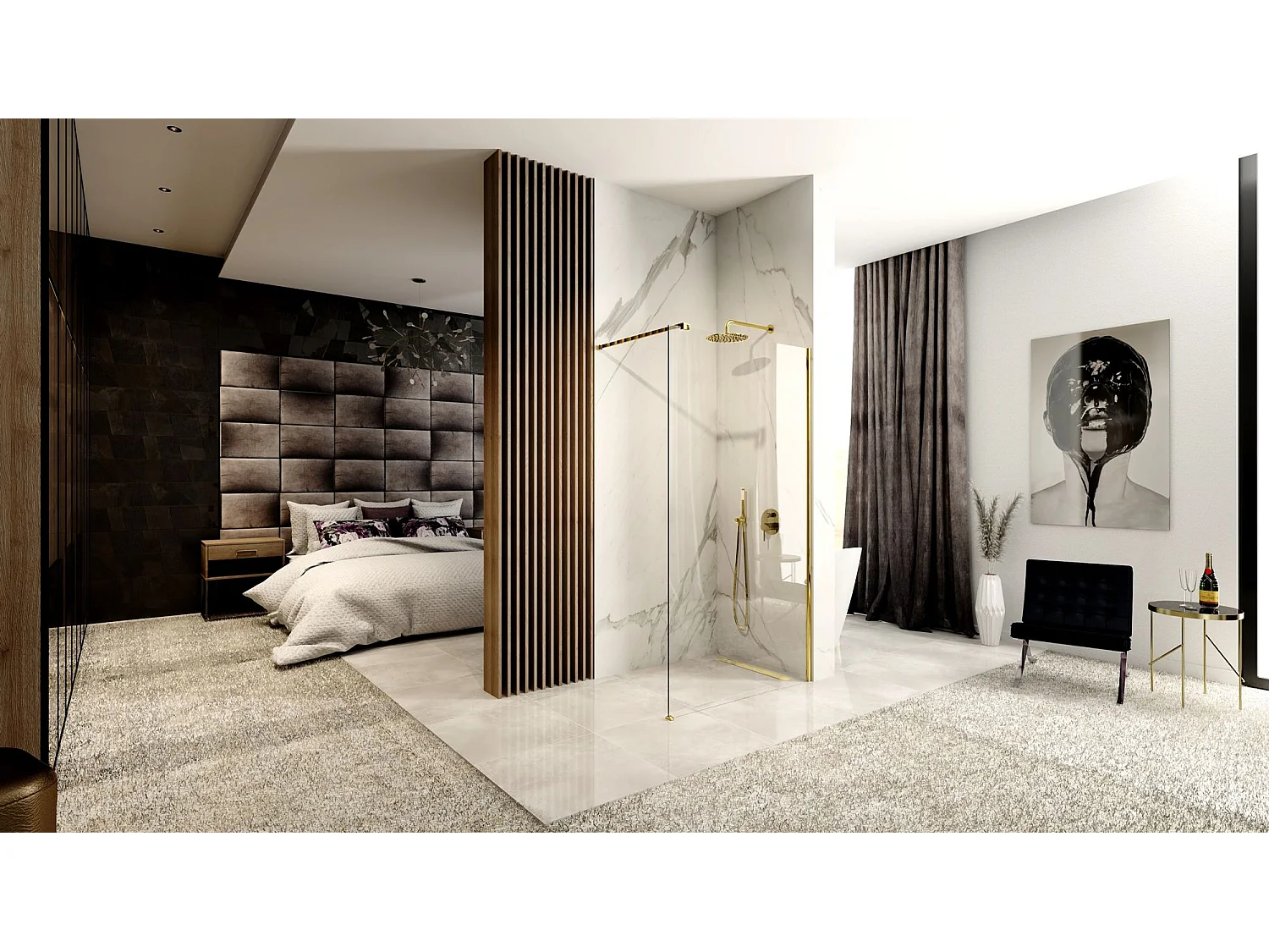 Pared De La Ducha Rea Aero N Walk In 80 Gold