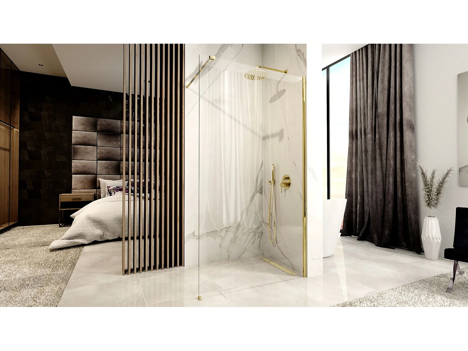 Pared De La Ducha Rea Aero N Walk In 80 Gold