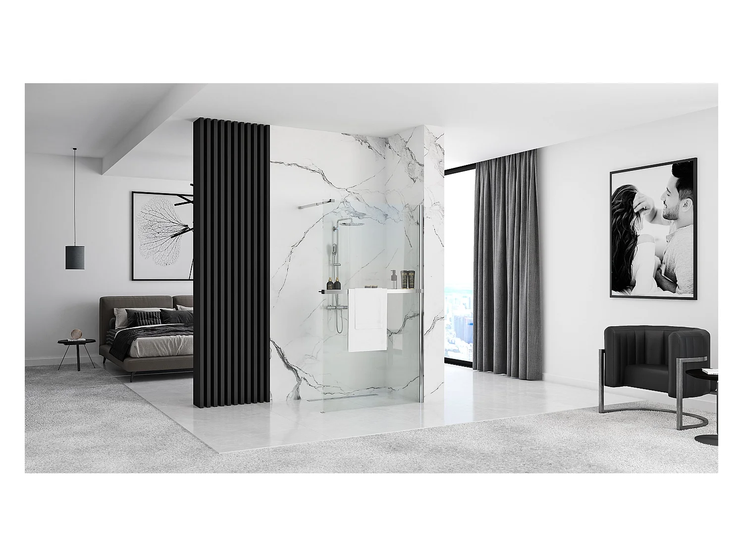 Paroi De Douche Rea Aero N 110 Chrome