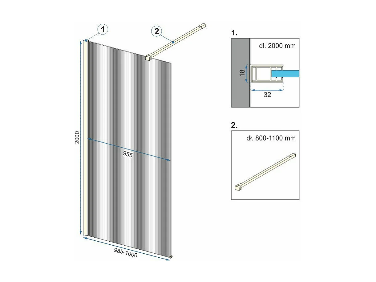 Paroi De Douche Rea Aero Intimo 100 Black