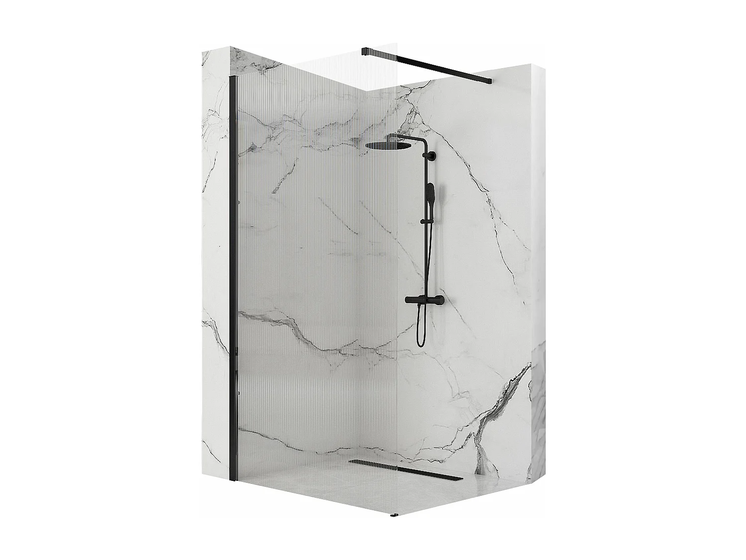 Duschwand Rea Aero Intimo 90 Black