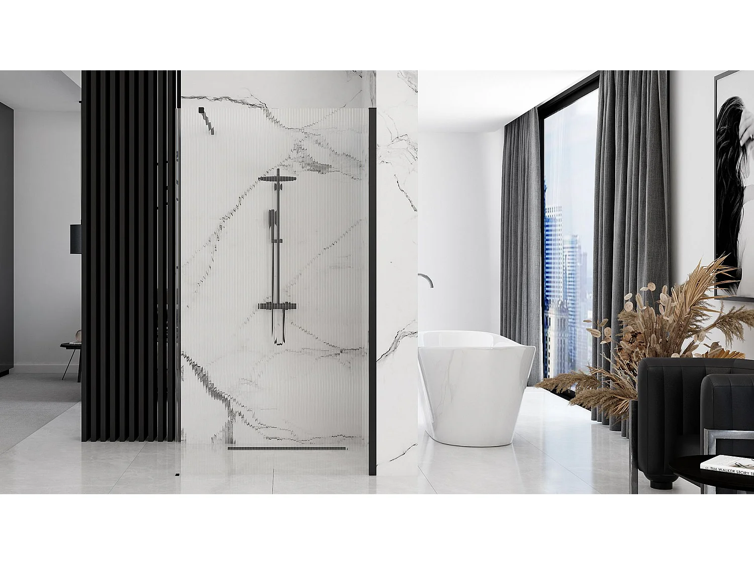 Paroi De Douche Rea Aero Intimo 90 Black