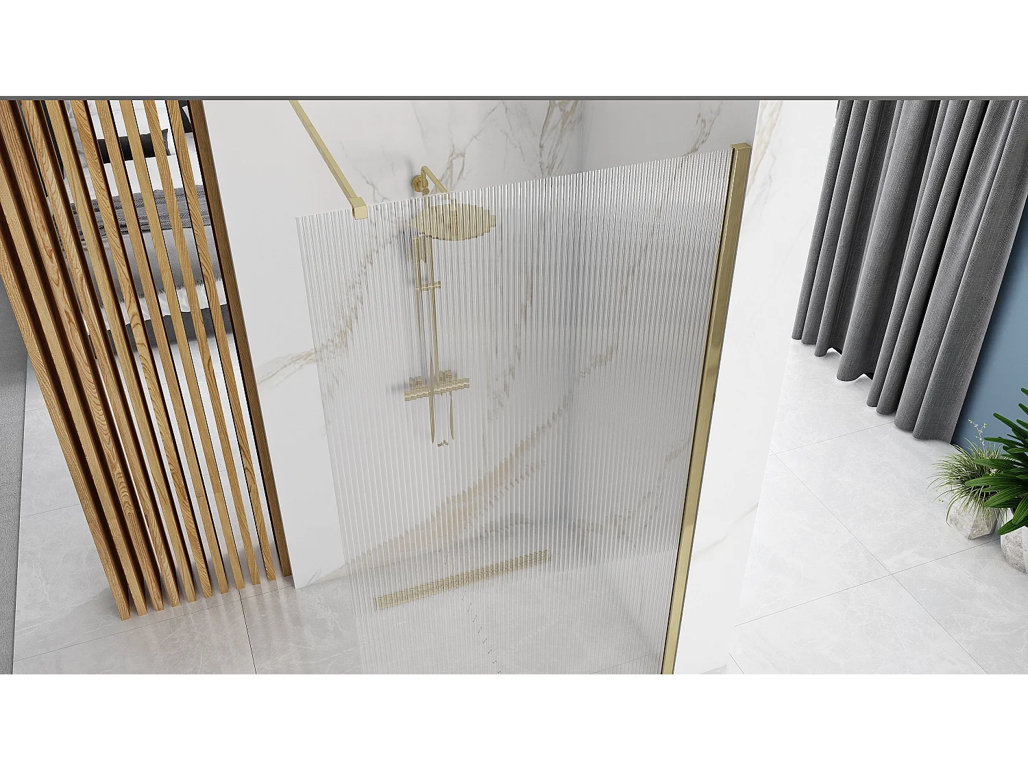 Paroi De Douche Rea Aero Intimo 90 Brush Gold