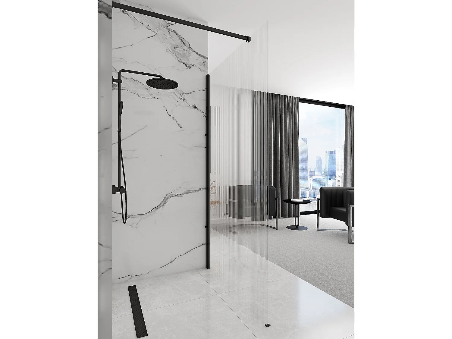 Paroi De Douche Rea Aero Intimo 120 Black