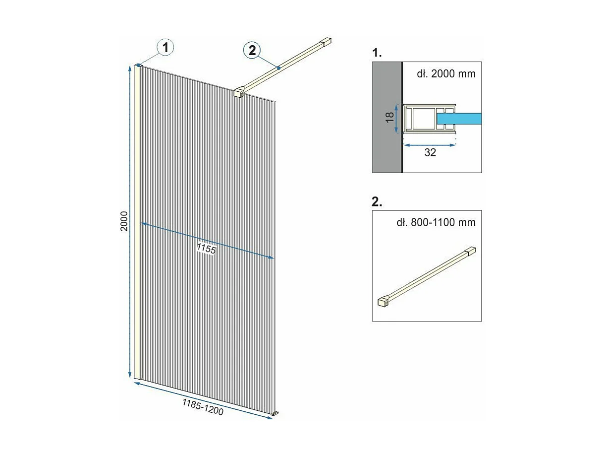 Paroi De Douche Rea Aero Intimo 120 Black