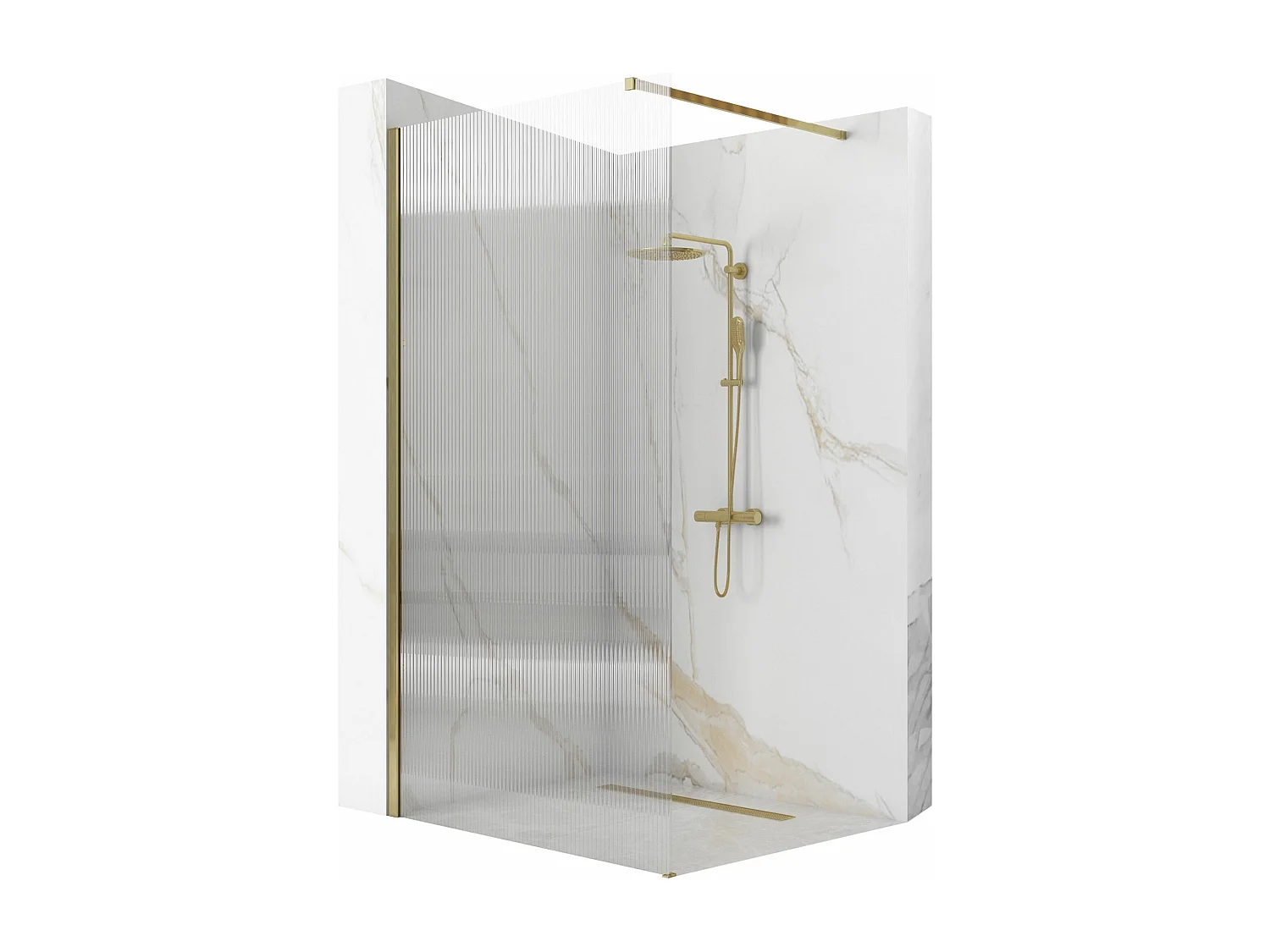 Paroi De Douche Rea Aero Intimo 100 Brush Gold