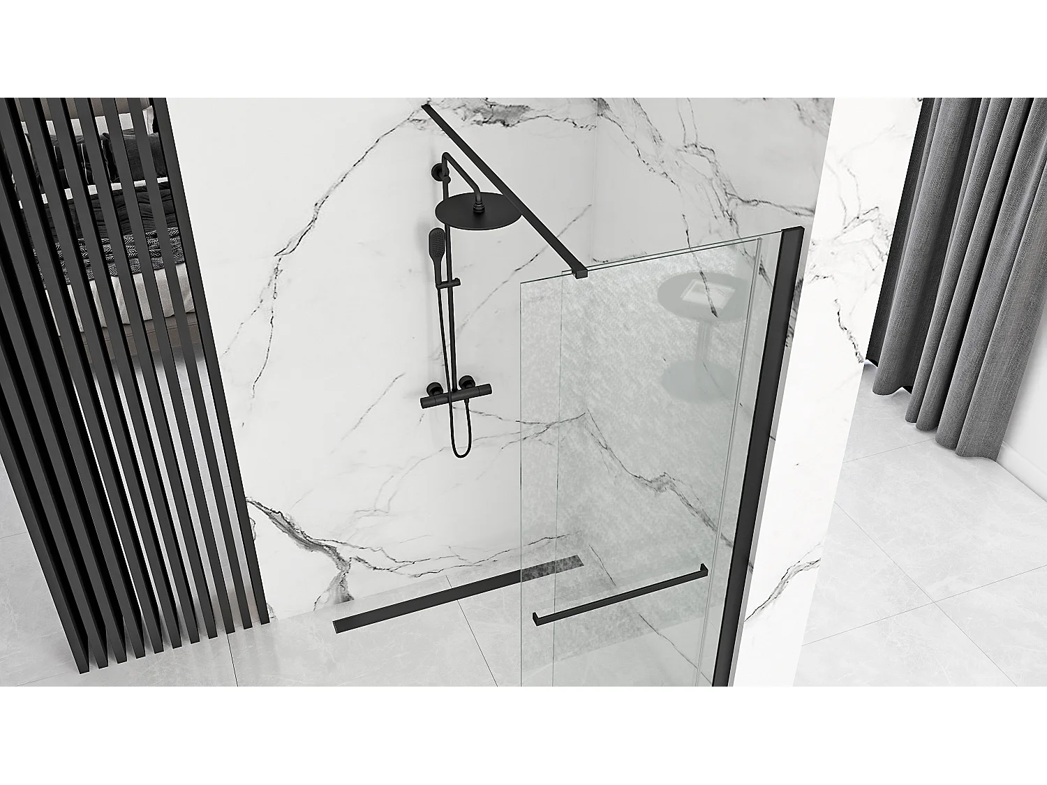 Duschwand Rea Cortis 120 Black