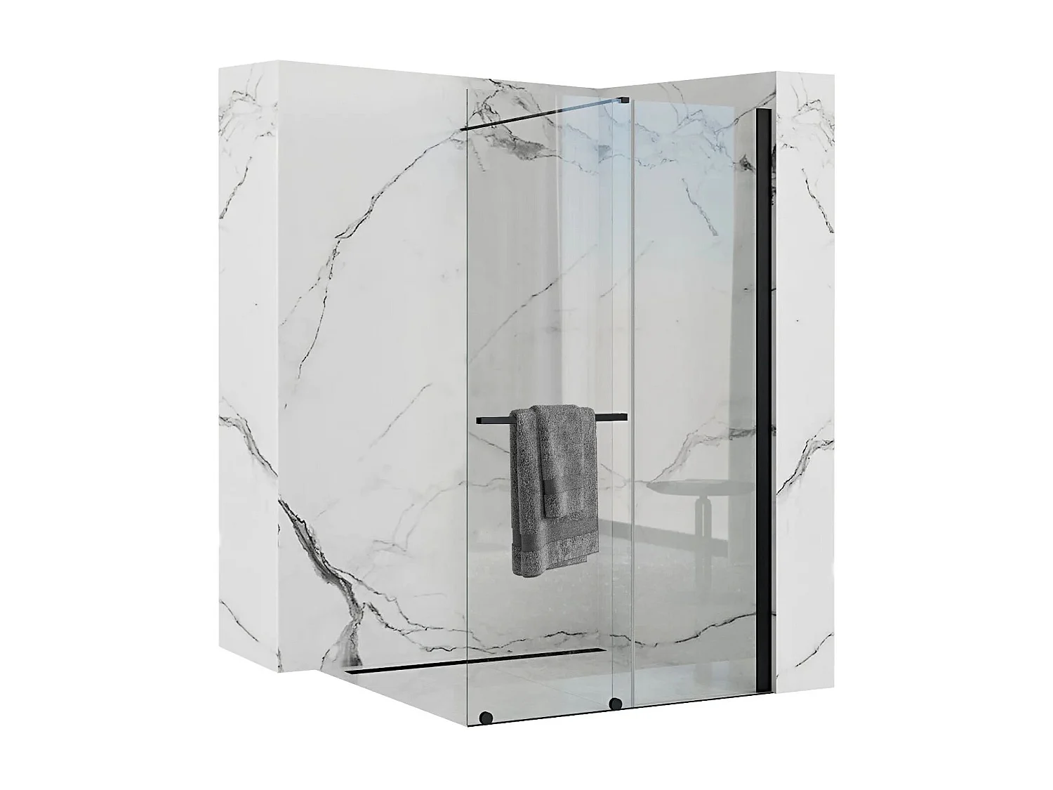 Paroi De Douche Rea Cortis 120 Black