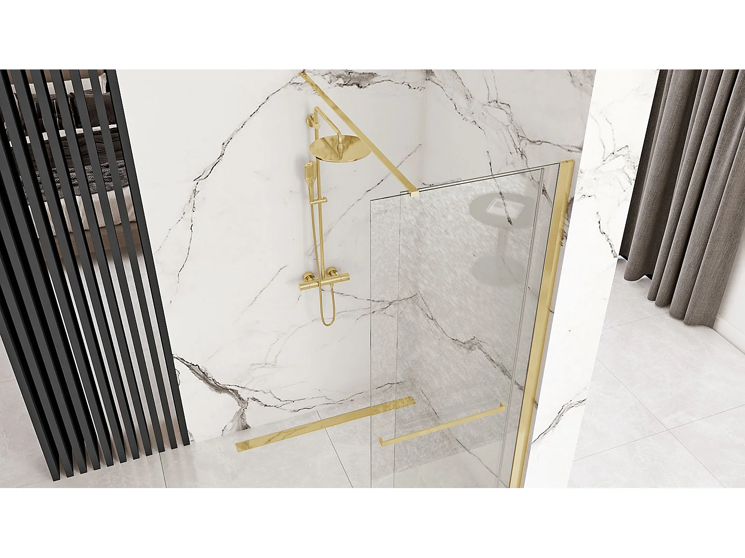 Duschwand Rea Cortis 120 Gold