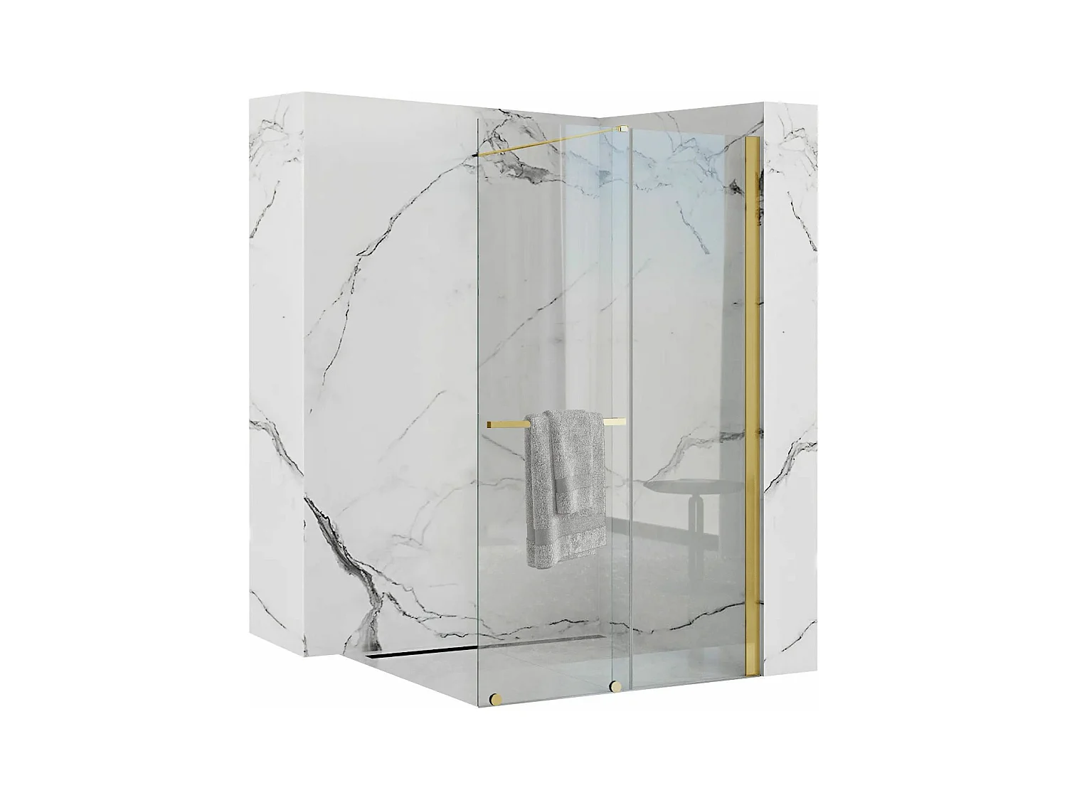 Paroi De Douche Rea Cortis 120 Gold