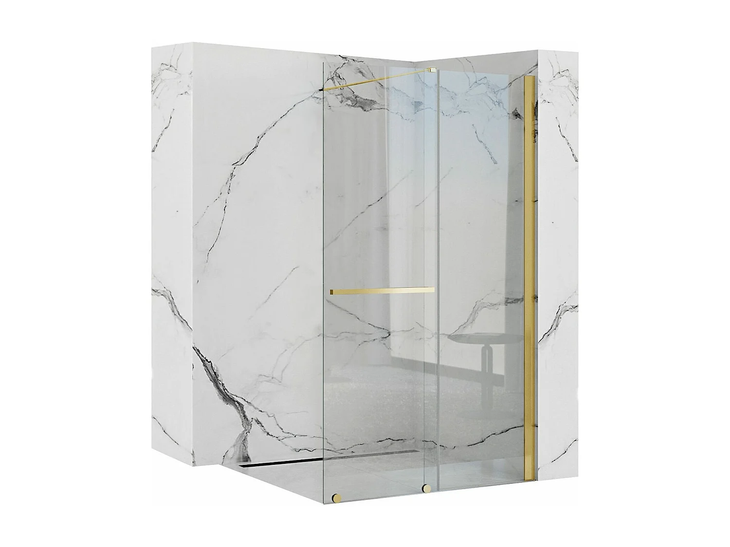 Paroi De Douche Rea Cortis 120 Gold