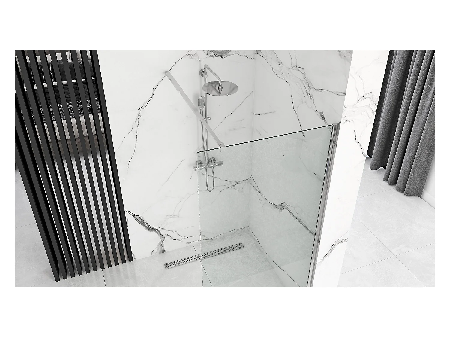 Parete Doccia Rea Aero N 100 Chrome