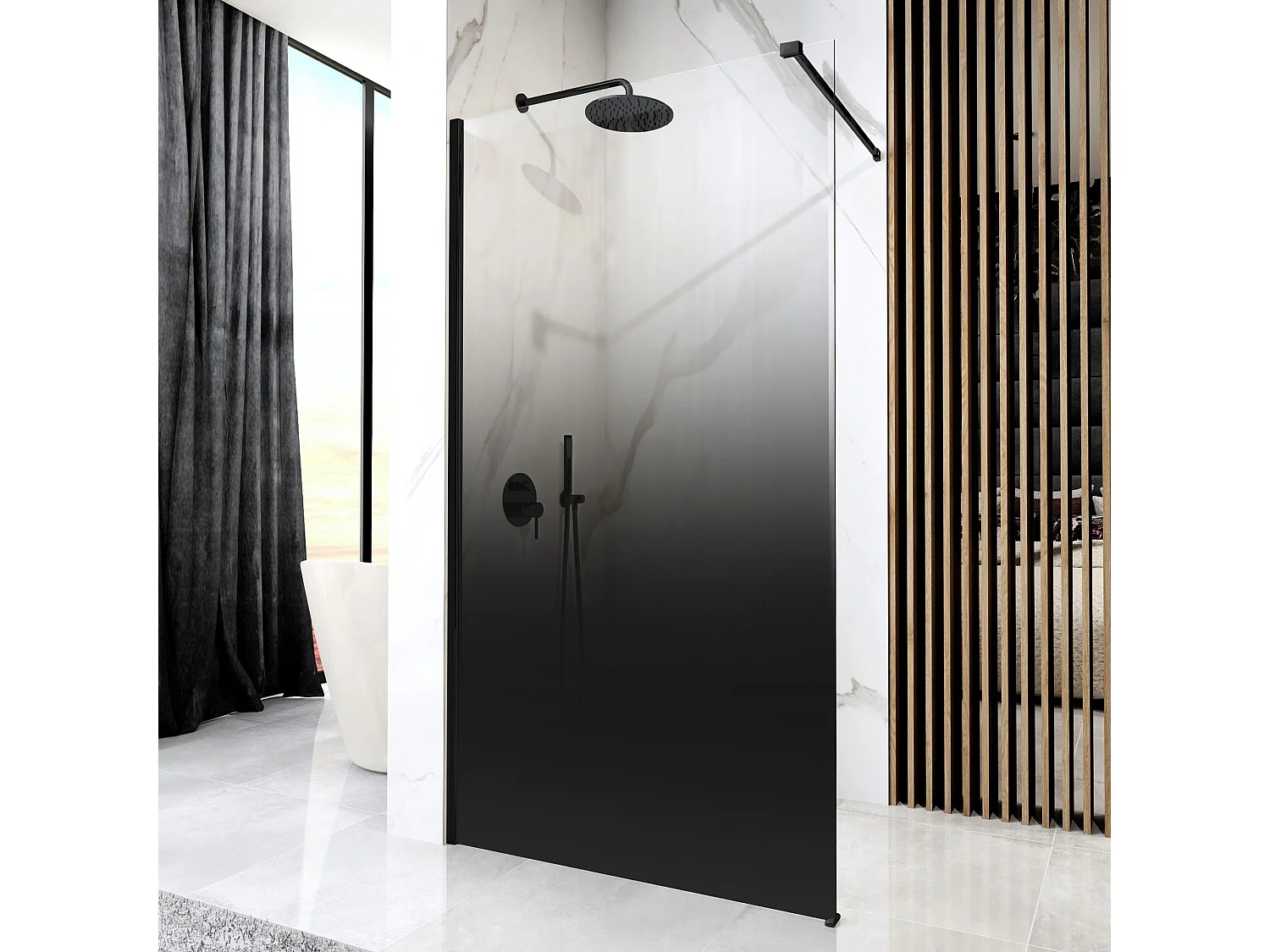 Douchescherm Rea Aero Ombre 110 Black