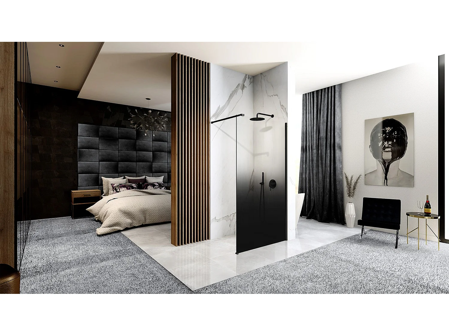 Paroi De Douche Rea Aero Ombre 110 Black