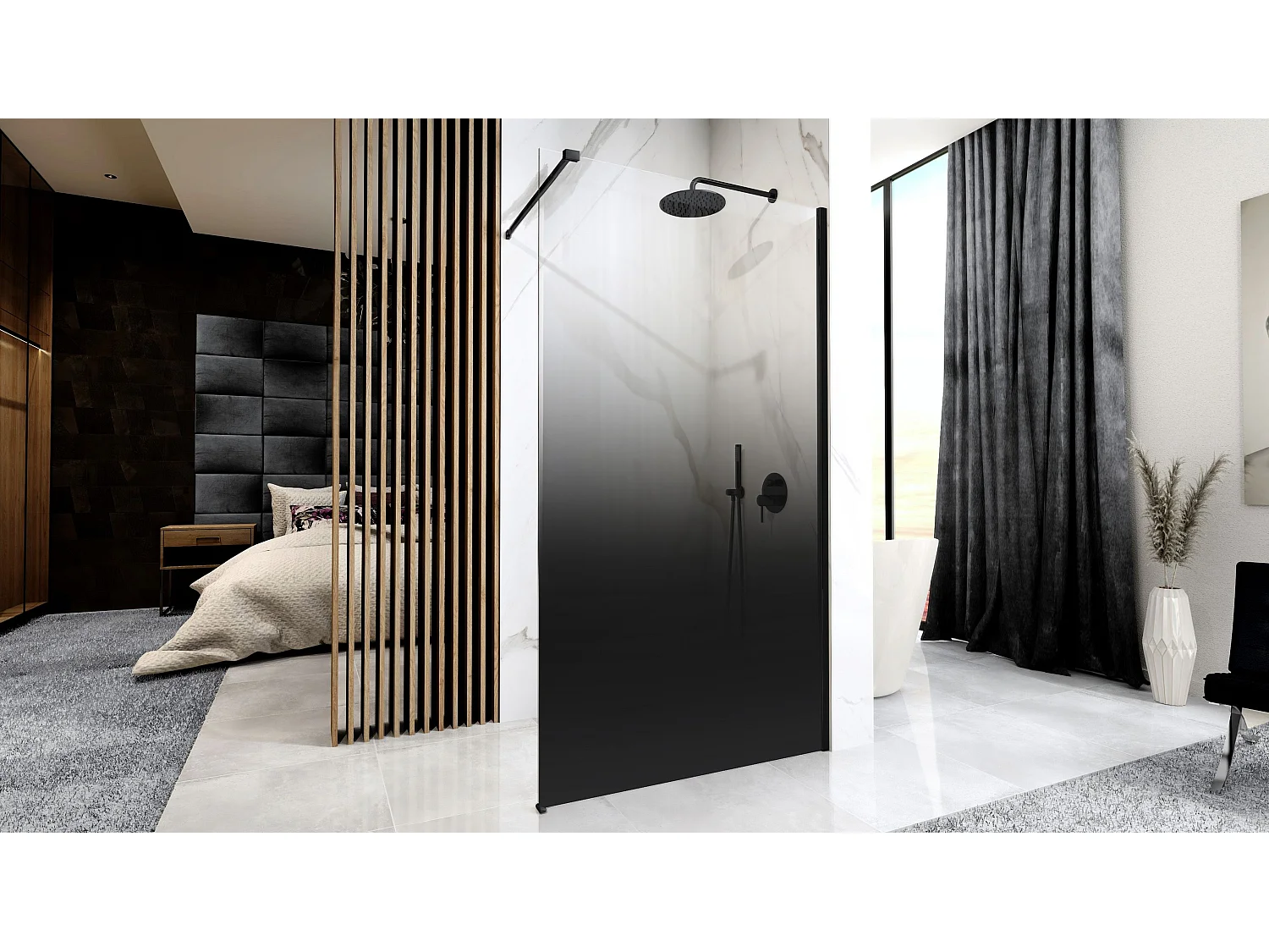 Paroi De Douche Rea Aero Ombre 110 Black