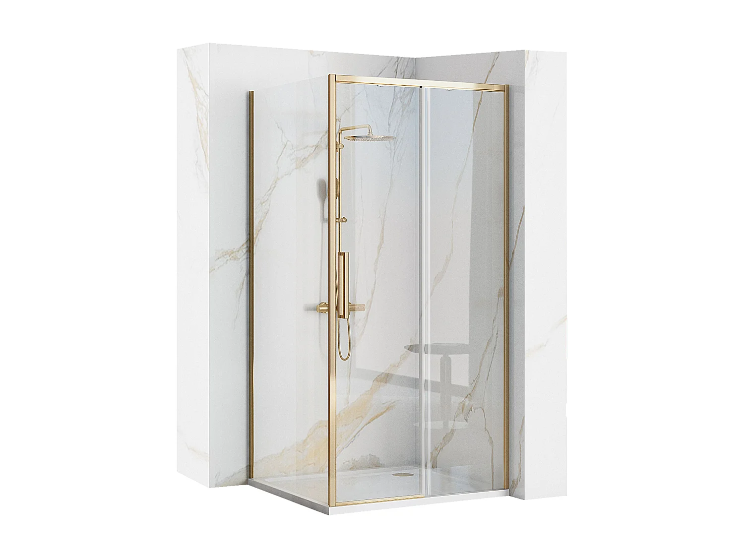 Cabine De Douche Rea Rapid Slide 150X80 Gold