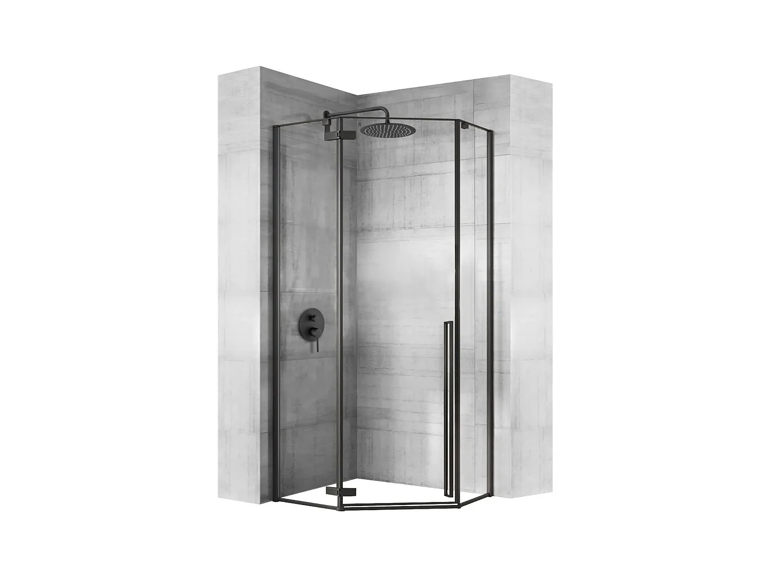 Cabina De Ducha Rea Diamond 90X90 Black + Plato De Ducha Savoy Black