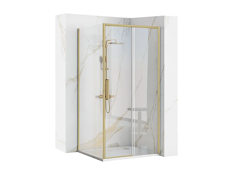 Cabina De Ducha Rea Rapid Slide 110X80 Brush Gold