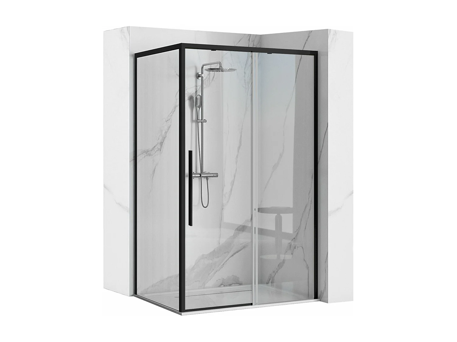 Cabine De Douche Rea Solar 90X120 Black