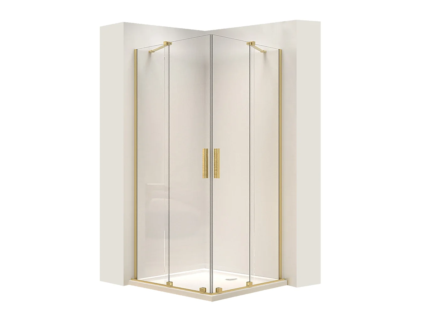 Cabine De Douche Rea Montana 80X100 Brush Gold